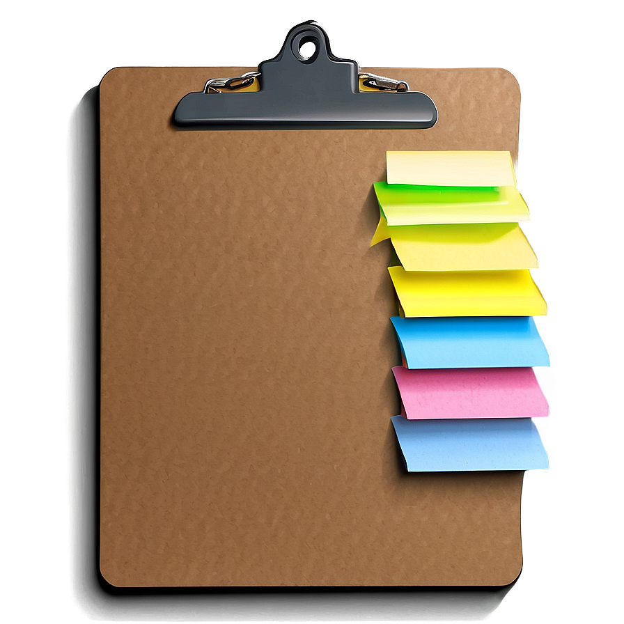 Clipboard With Sticky Notes Png Fqo29 PNG image