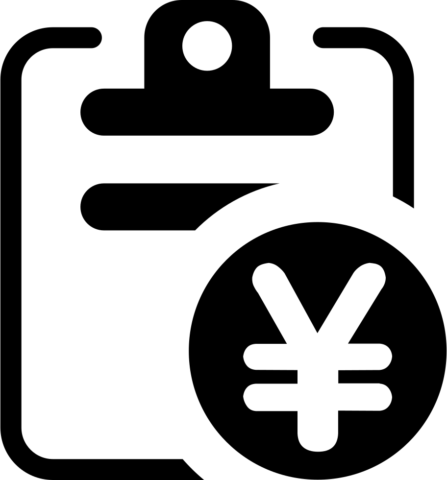 Clipboard Yen Symbol Icon PNG image