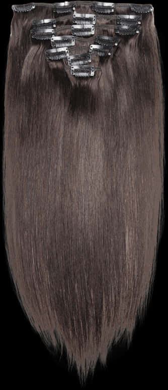 Clipin Hair Extension Brown PNG image