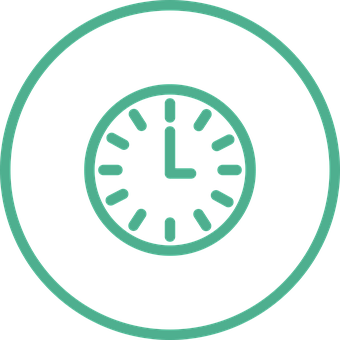 Clock Icon Teal Background PNG image