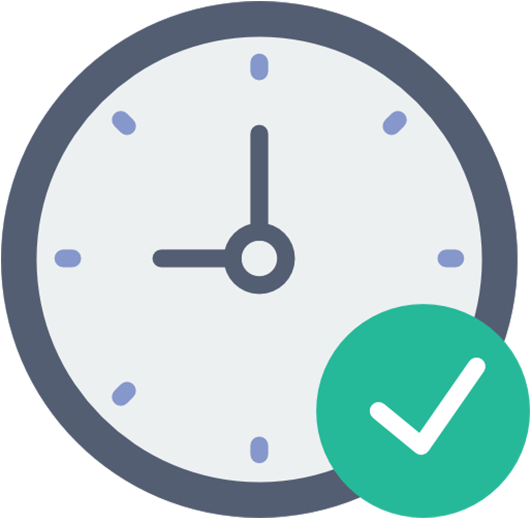 Clock Icon With Check Mark PNG image