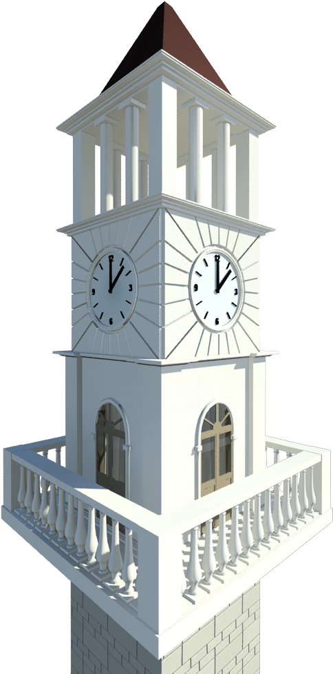 Clock Tower3 D Rendering PNG image