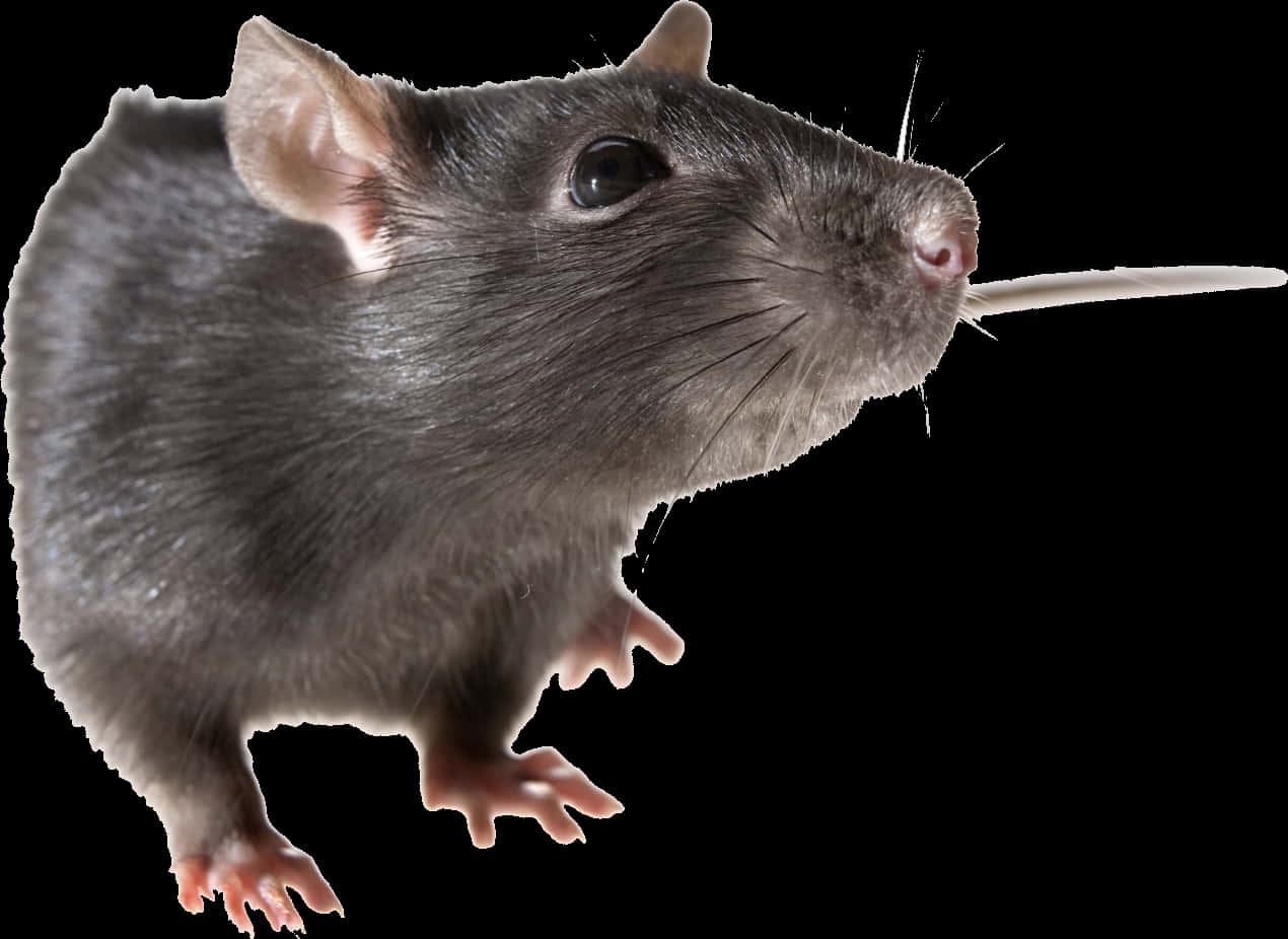 Close Up Black Rat Transparent Background PNG image