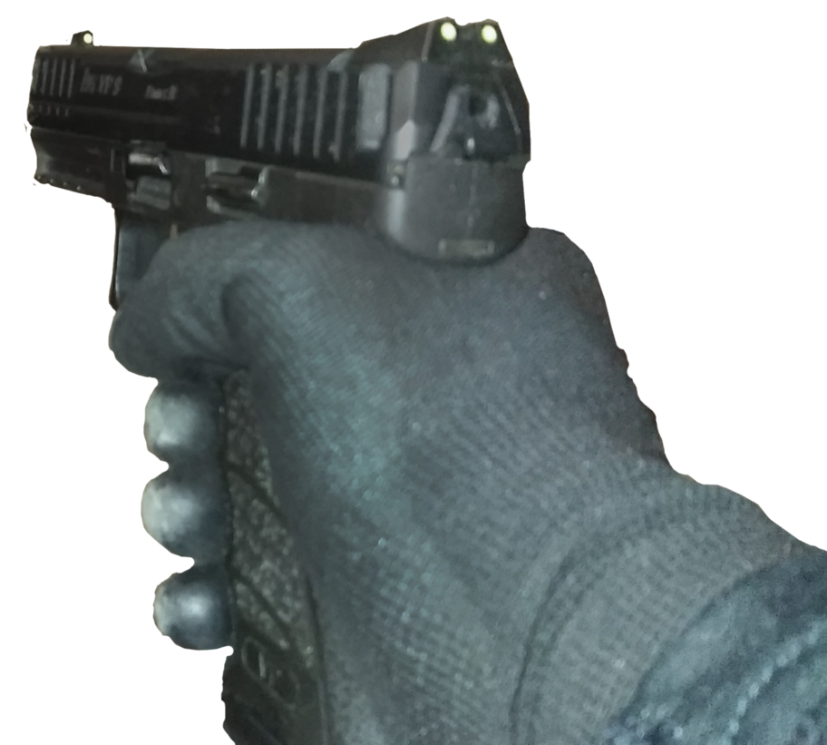 Close Up Handgun Held Firmly PNG image