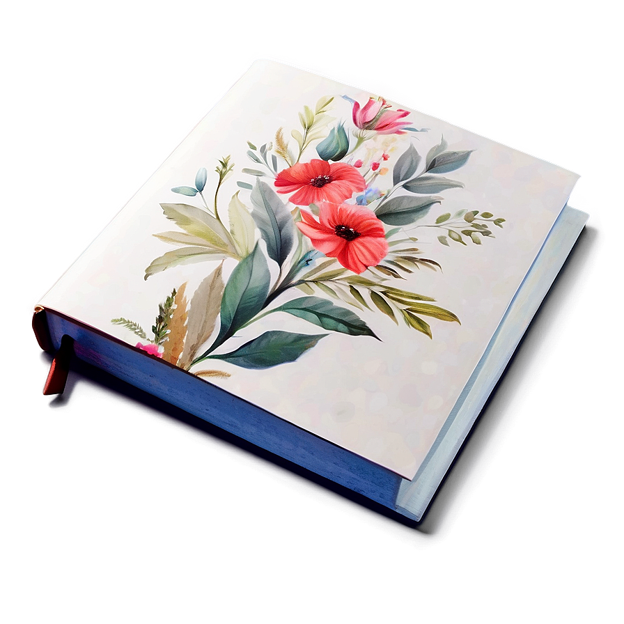 Closed Book With Floral Cover Png Pfw85 PNG image