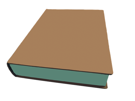 Closed Brown Bookon Black Background PNG image