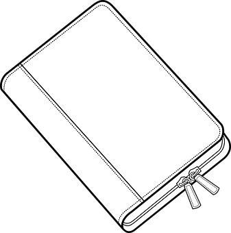 Closed Notebook Blackand White Illustration PNG image