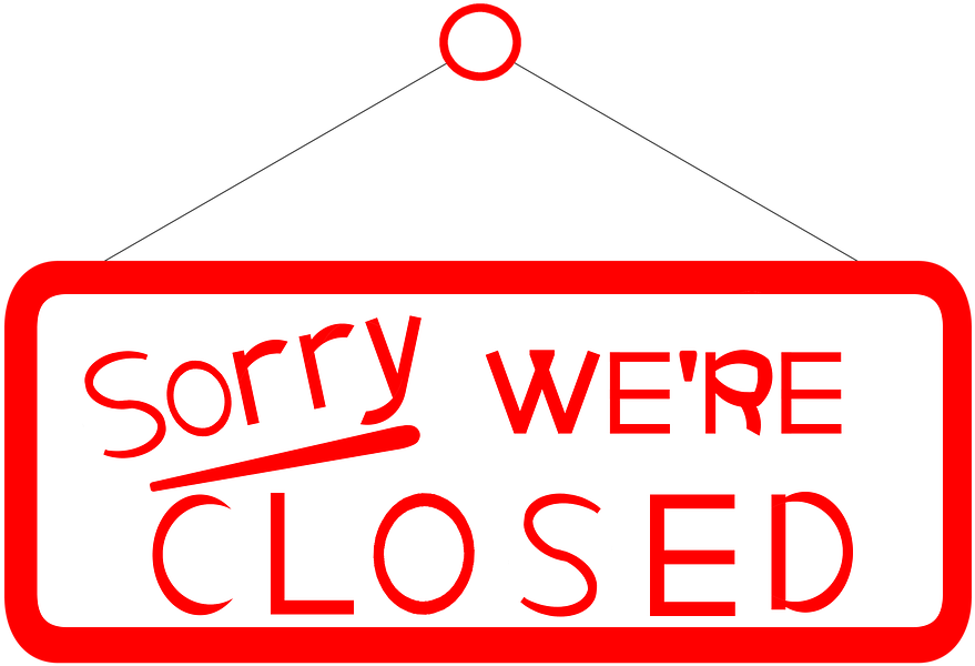 Closed Sign Redand White PNG image