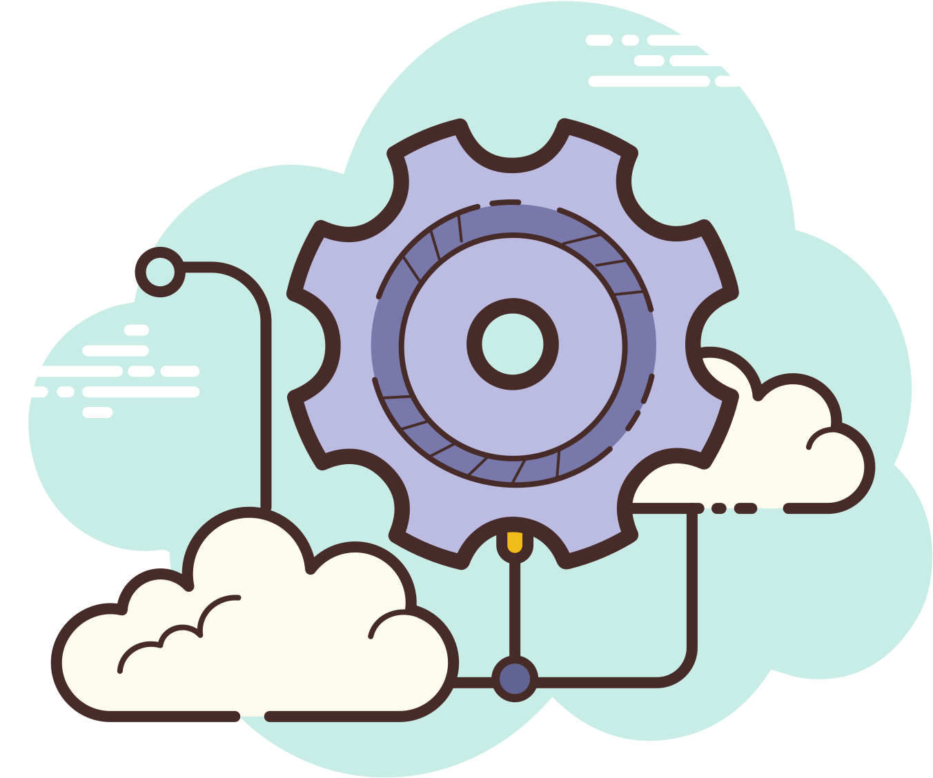 Cloud Based Settings Icon PNG image