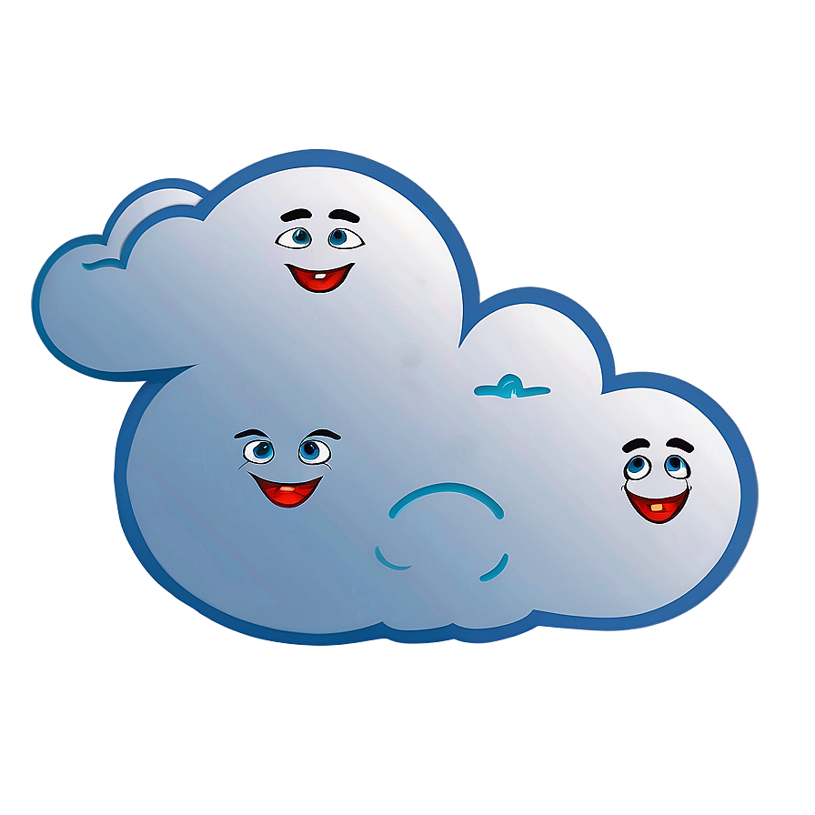 Cloud Cartoon With Faces Png 52 PNG image