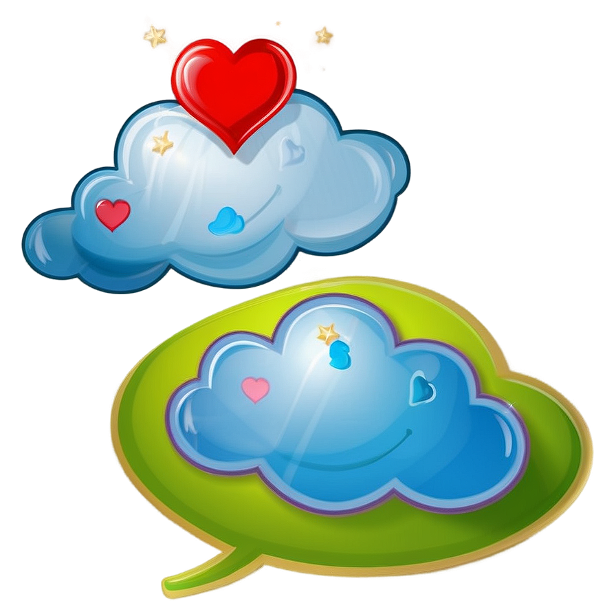 Cloud Cartoon With Heart Png 06122024 PNG image