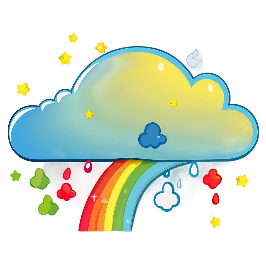 Cloud Cartoon With Rainbow Png 06122024 PNG image