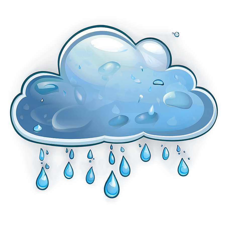 Cloud Cartoon With Raindrops Png 06122024 PNG image