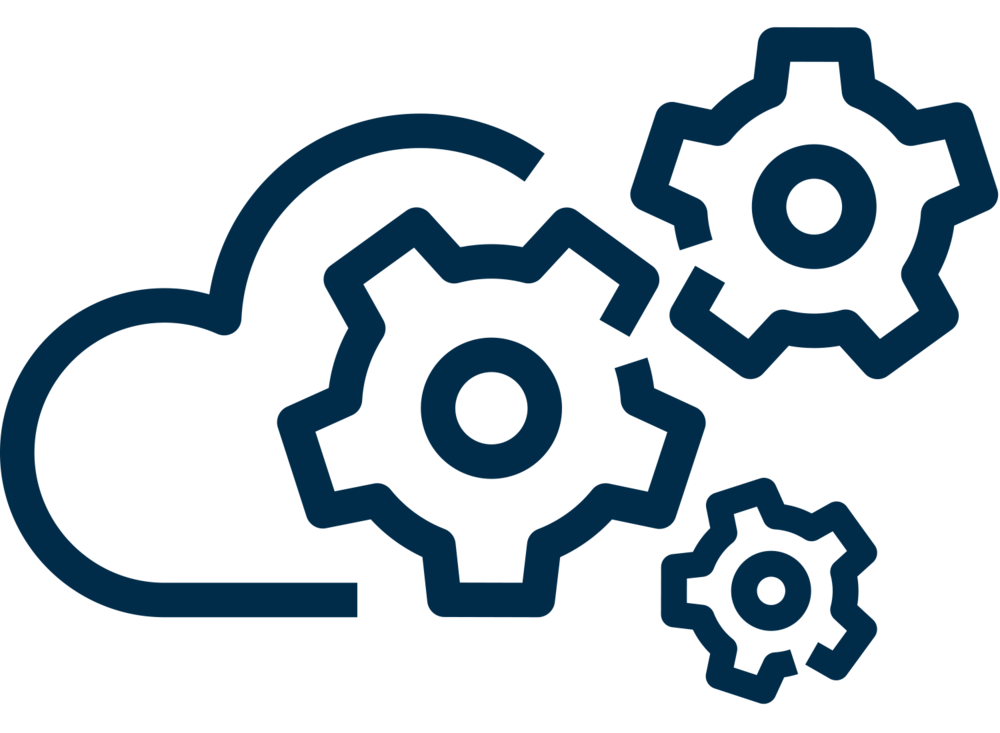 Cloud Computing Gears Icon PNG image