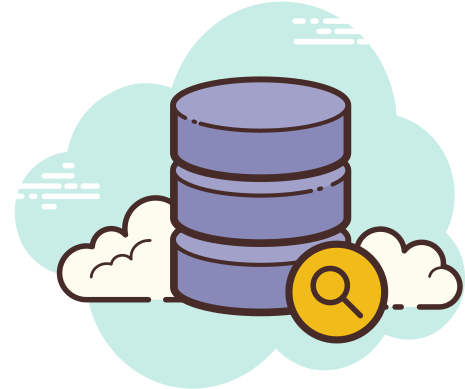 Cloud Database Search Illustration PNG image