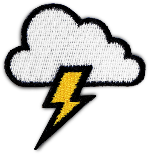 Cloud Lightning Bolt Patch PNG image