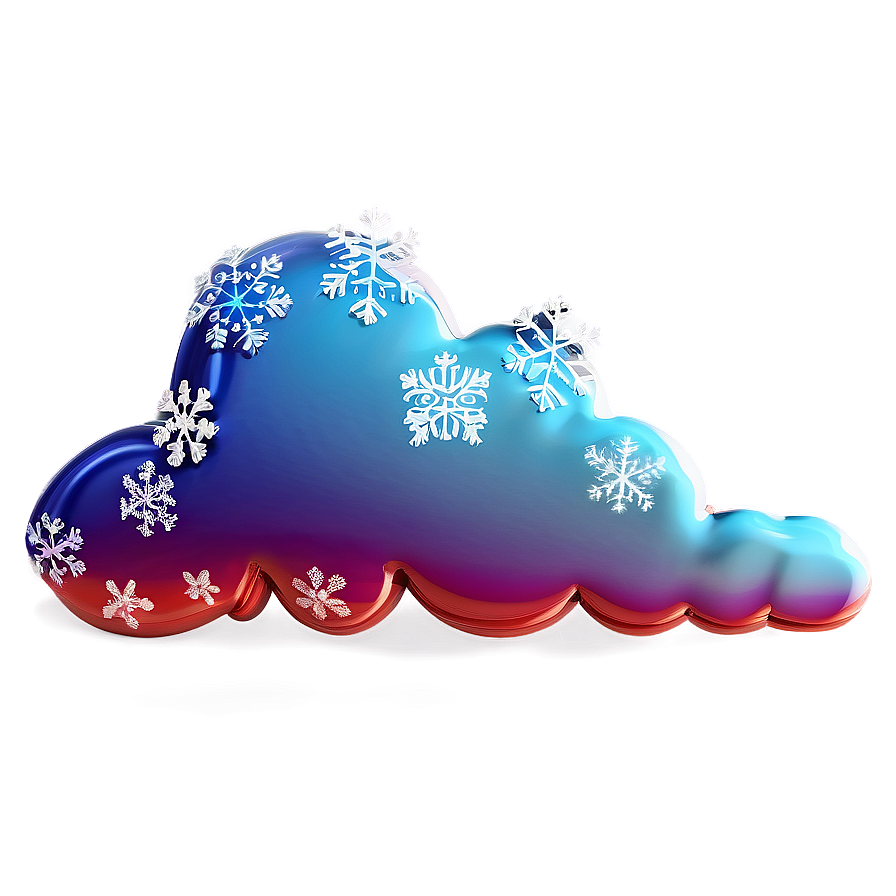 Cloud With Snowflakes Png 98 PNG image