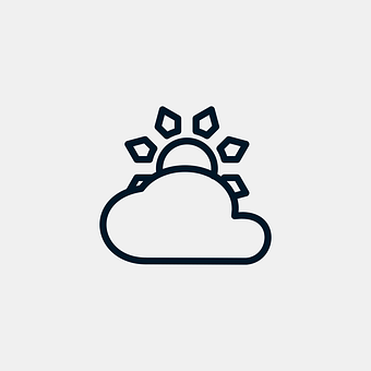 Cloudand Sun Icon PNG image