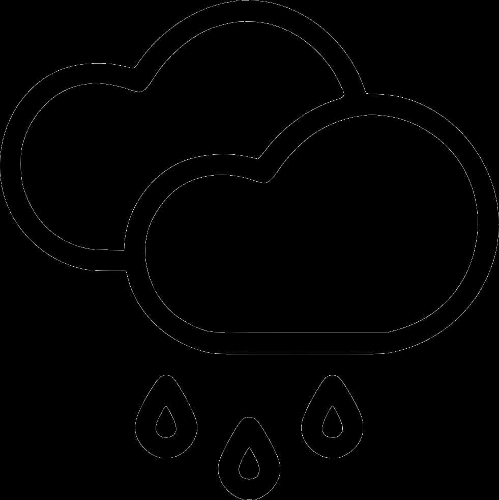 Cloudsand Raindrops Outline PNG image