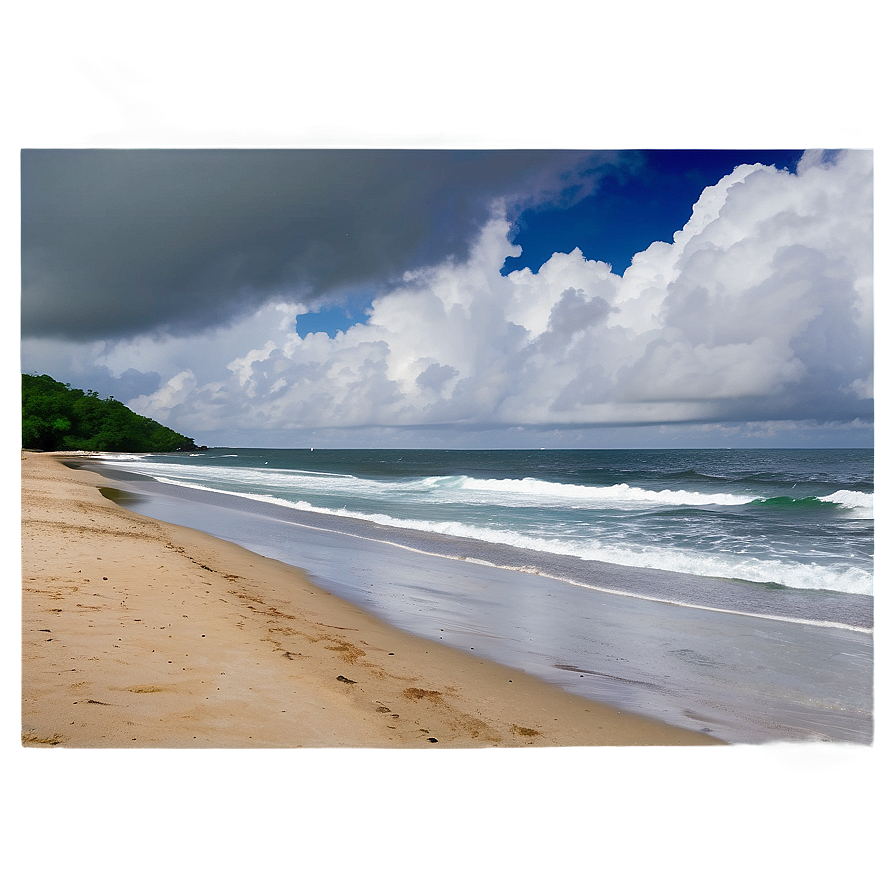 Cloudy Seaside Morning Png 06252024 PNG image