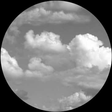 Cloudy_ Sky_ Circular_ Frame_ Black_and_ White PNG image