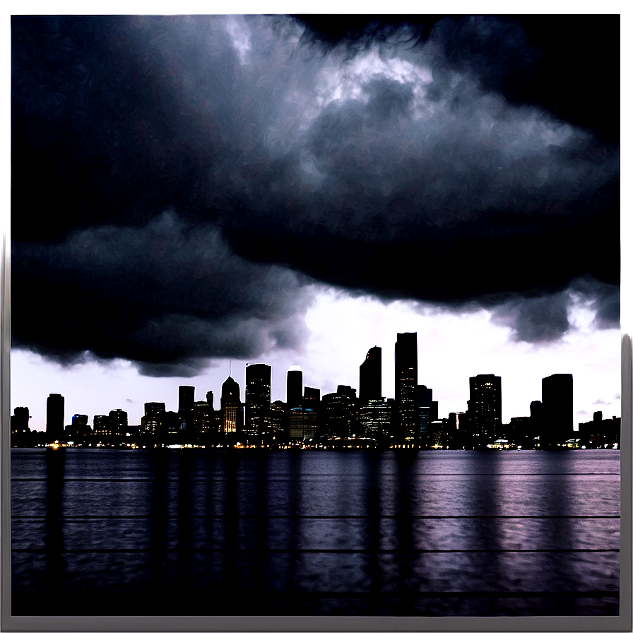 Cloudy Skyline City Png 99 PNG image