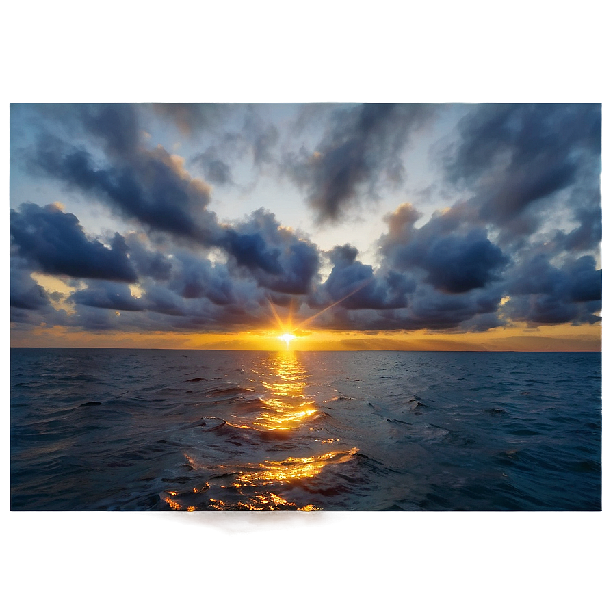 Cloudy Sunrise Ocean Png Skc20 PNG image