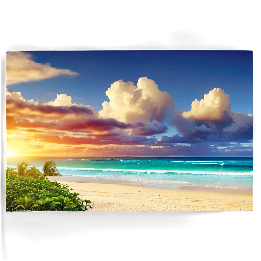 Cloudy Sunset Beach Png 14 PNG image