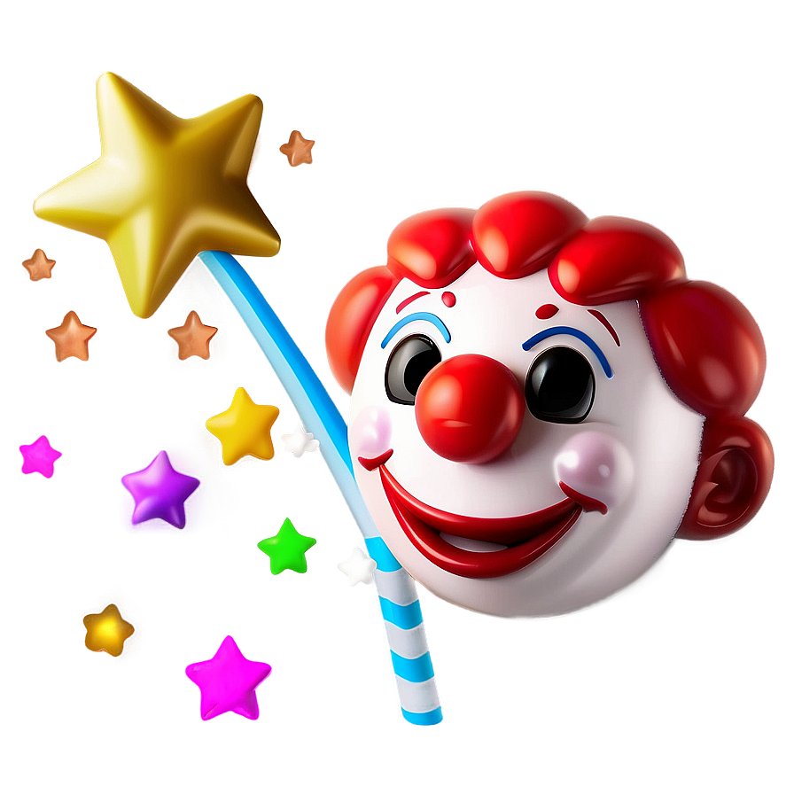 Clown Emoji With Magic Wand Png 05252024 PNG image