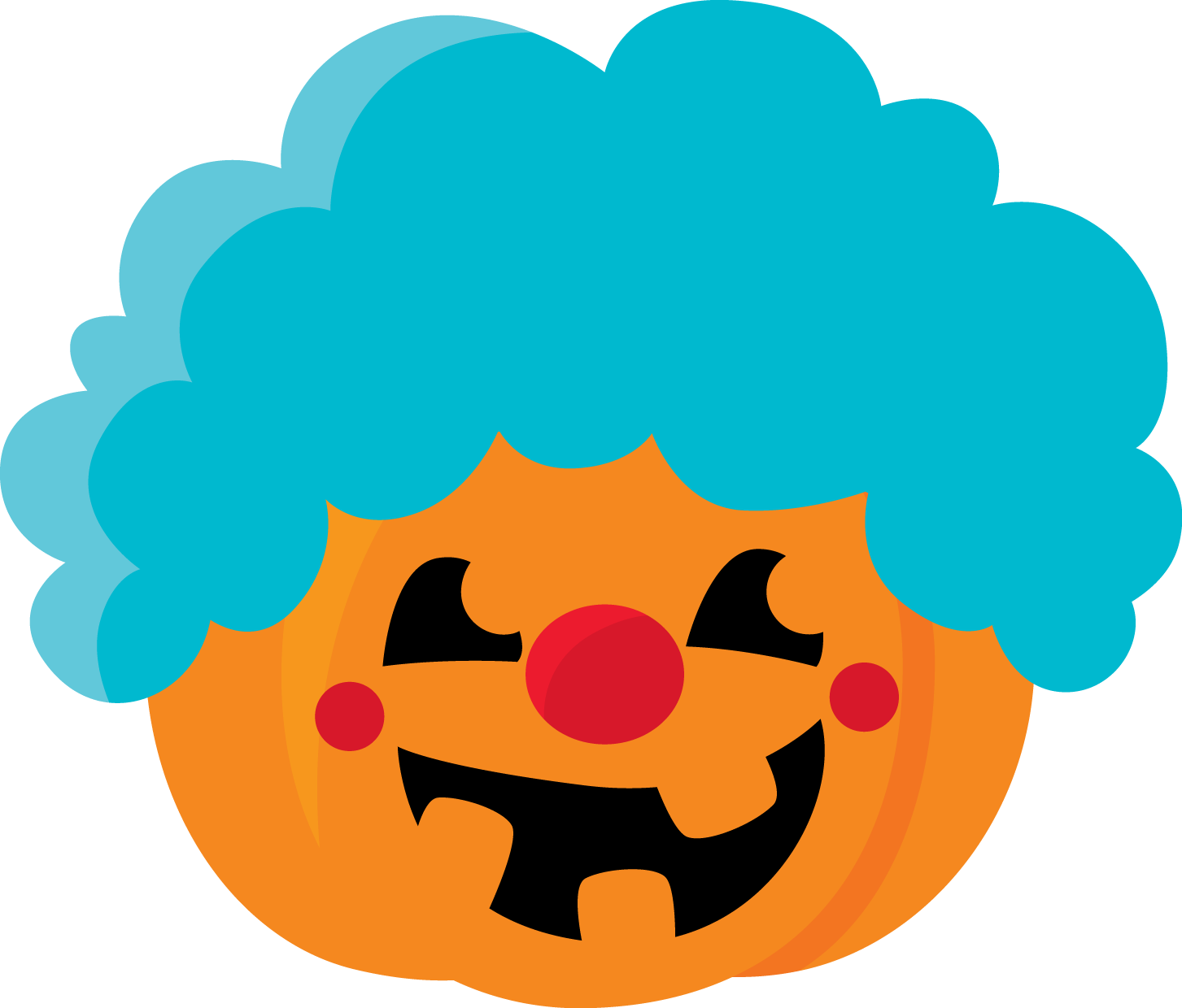 Clown Pumpkin Halloween Graphic PNG image