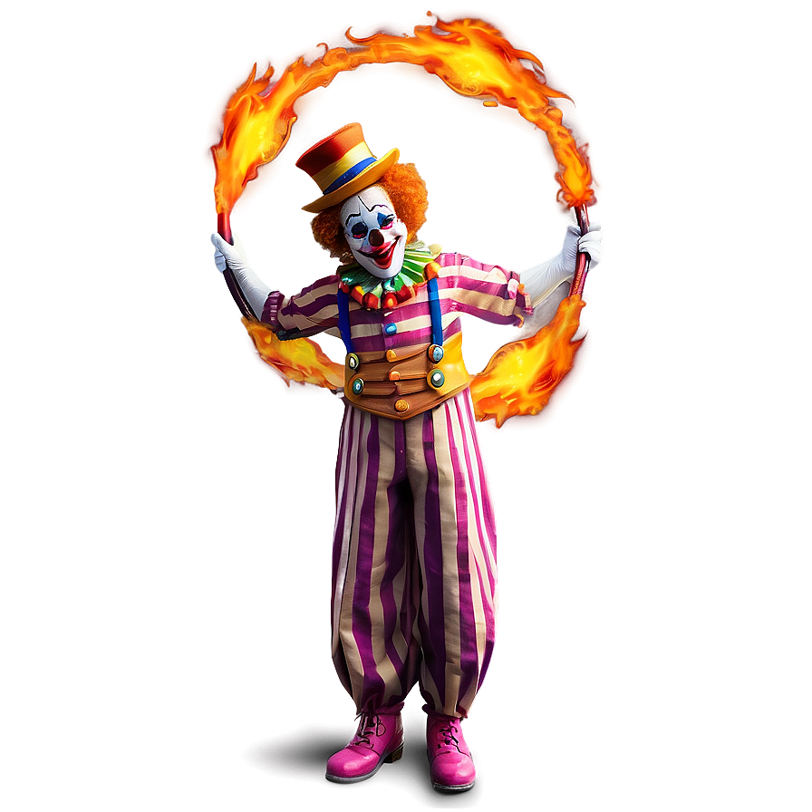 Clown With Fire Hoop Png 17 PNG image