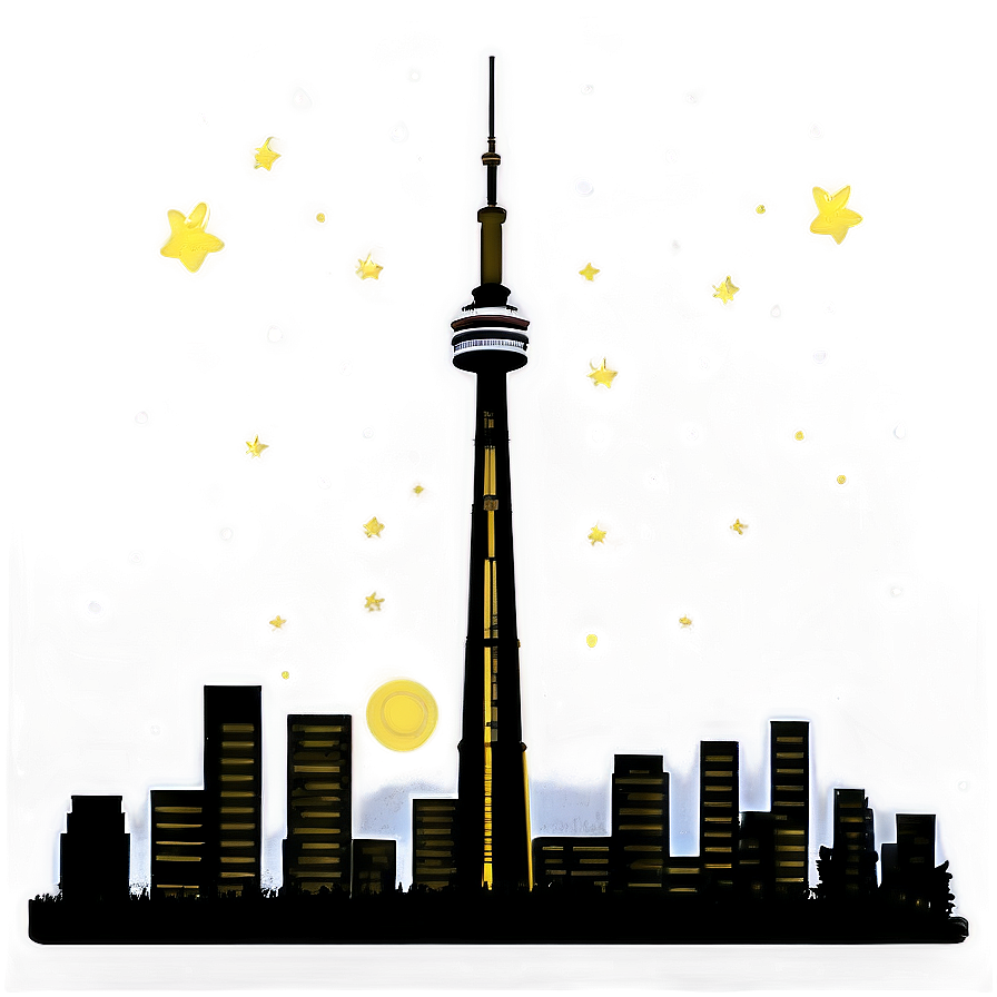 Cn Tower Starry Night Png 06252024 PNG image