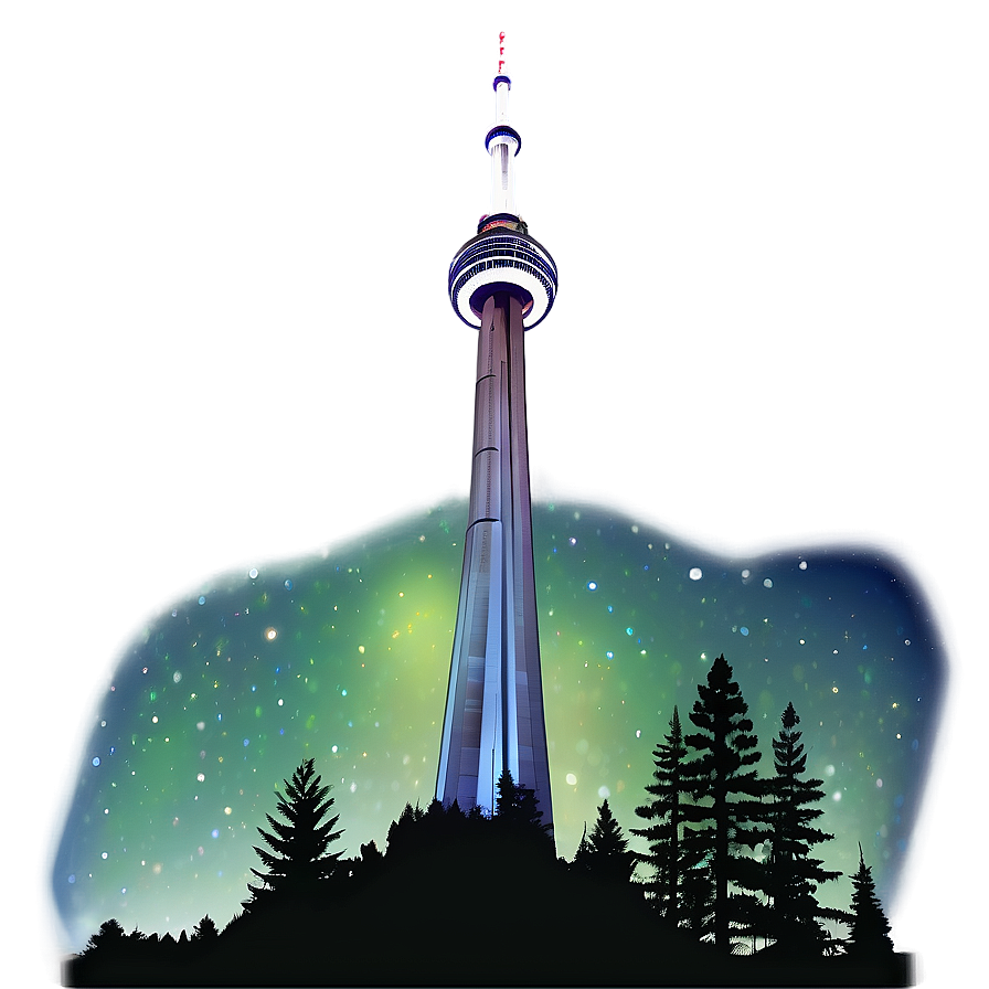 Cn Tower Starry Night Png 70 PNG image