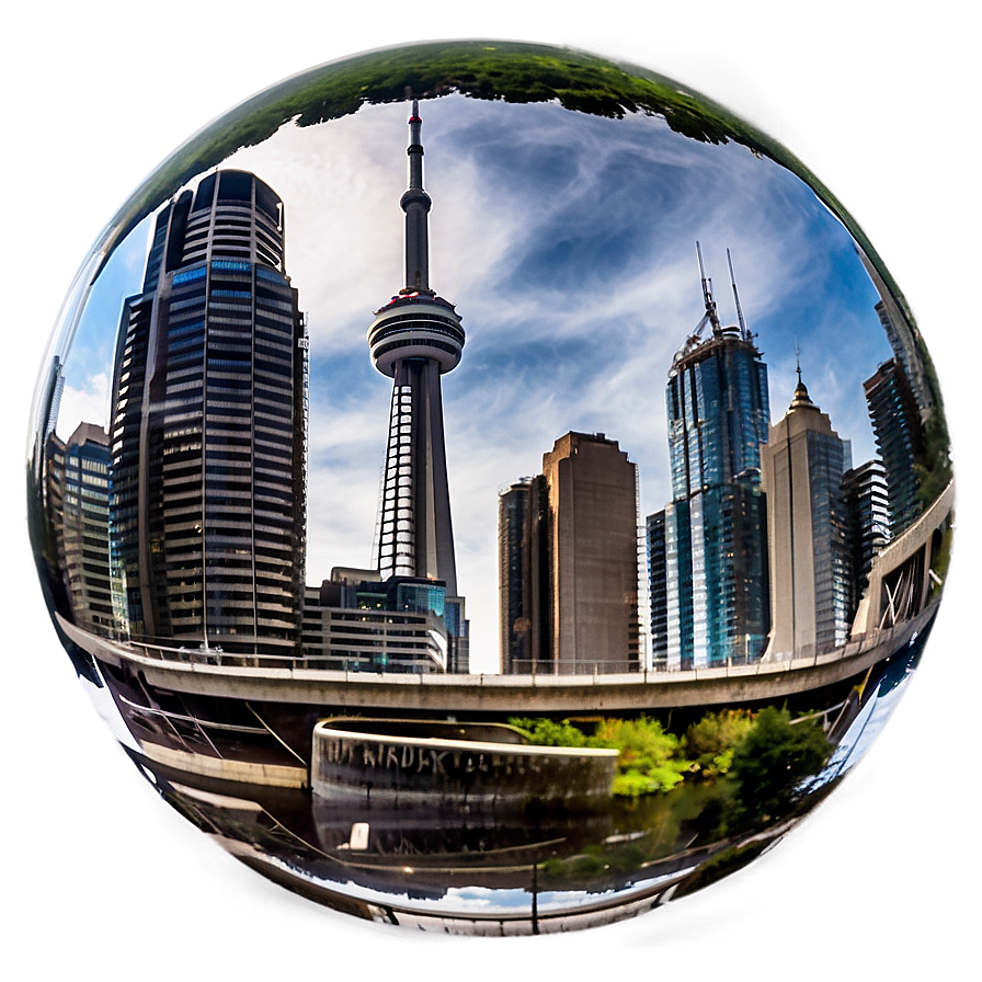 Cn Tower Stunning Reflection Png Vml10 PNG image