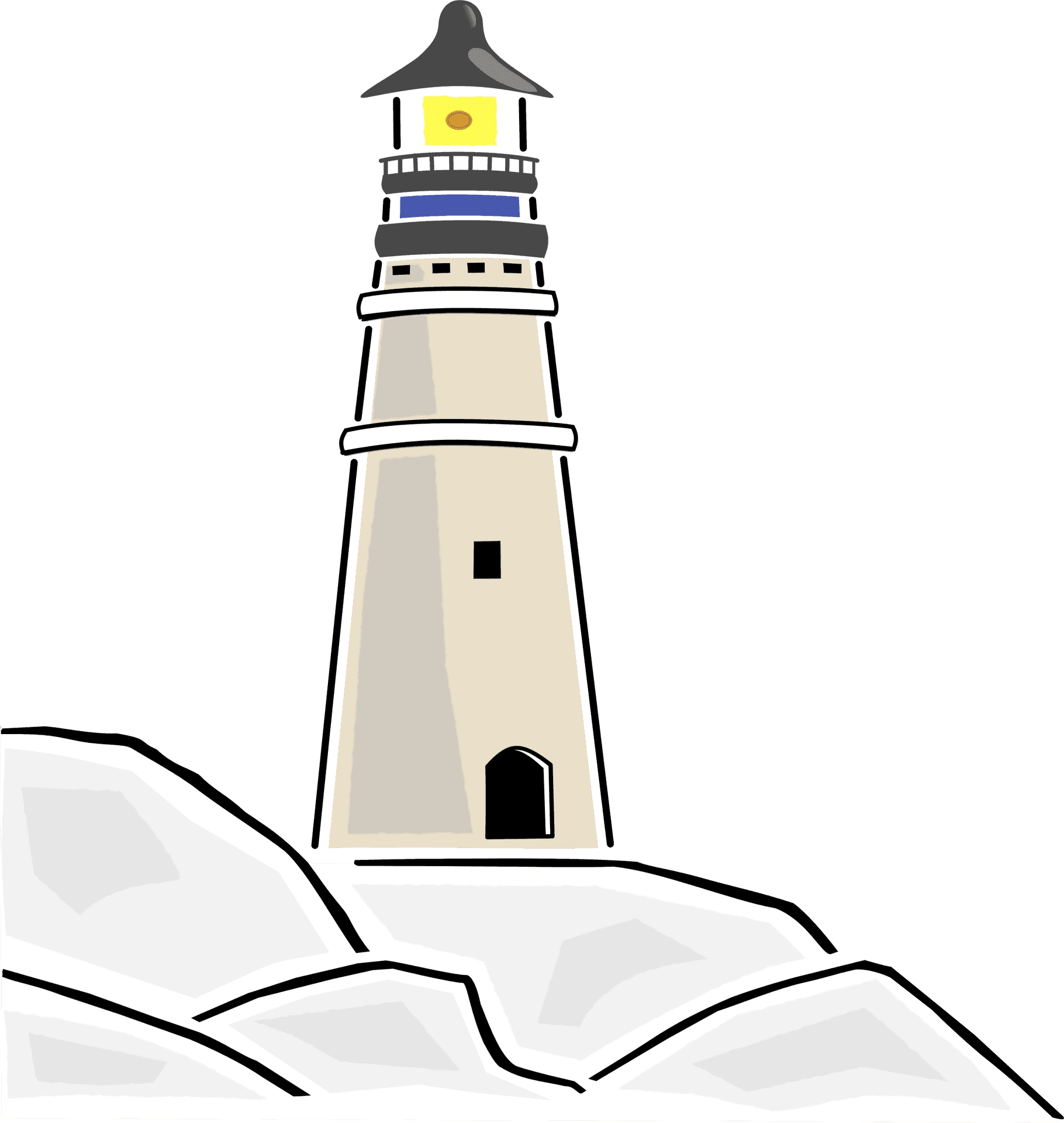 Coastal Lighthouse Illustration PNG image