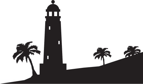 Coastal Lighthouse Silhouette PNG image
