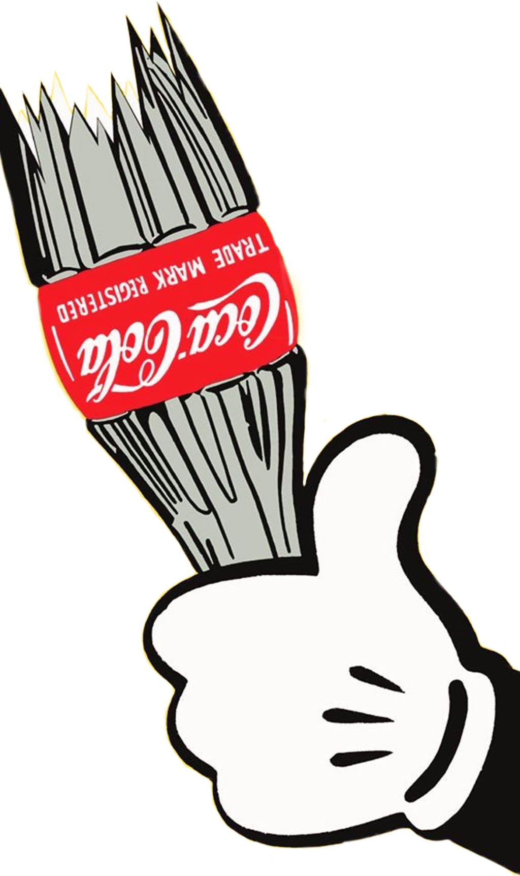 Coca Cola Branded Paintbrush Thumbs Up PNG image