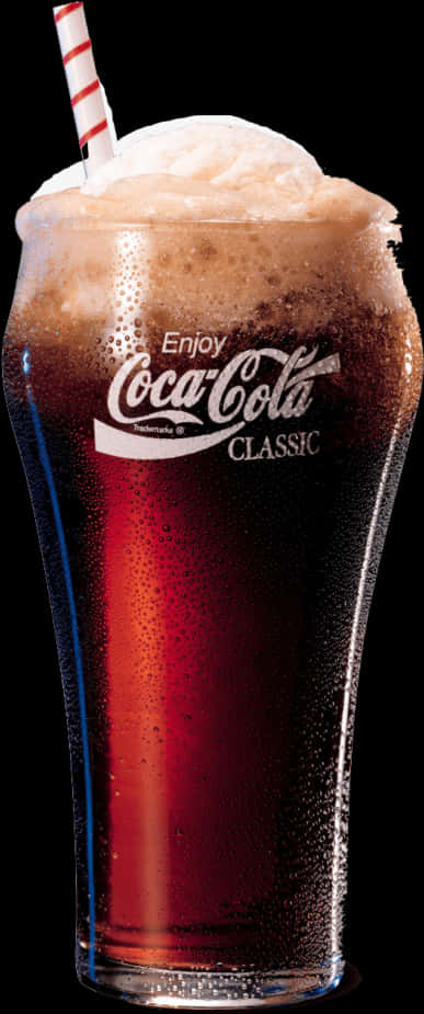 Coca Cola Classic Glasswith Straw PNG image