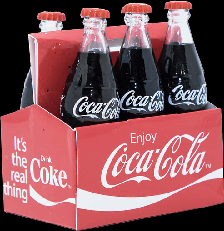 Coca Cola Glass Bottles Pack PNG image