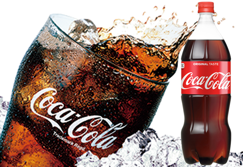 Coca Cola Splashand Bottle PNG image