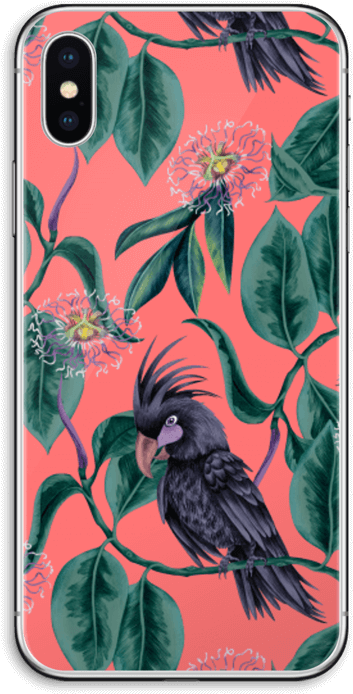 Cockatoo Floral Phone Case Design PNG image