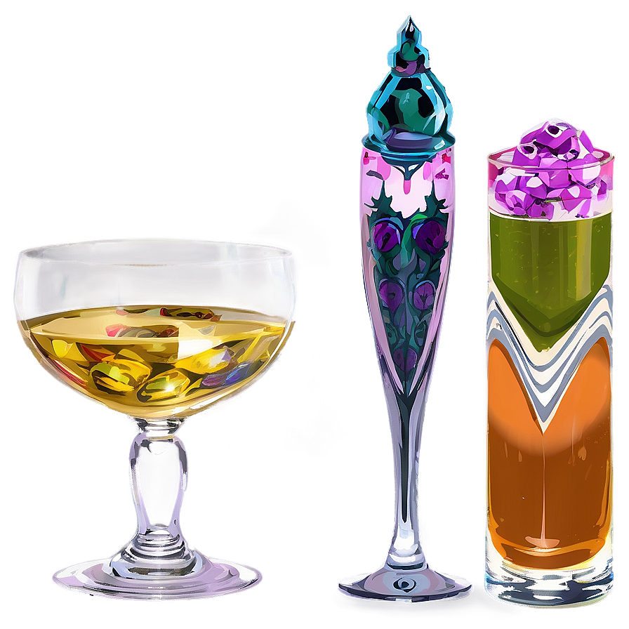 Cocktail Glass Set Png Ycs PNG image