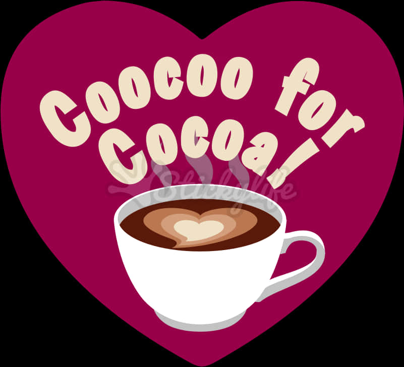 Cocoa Love Heart Graphic PNG image