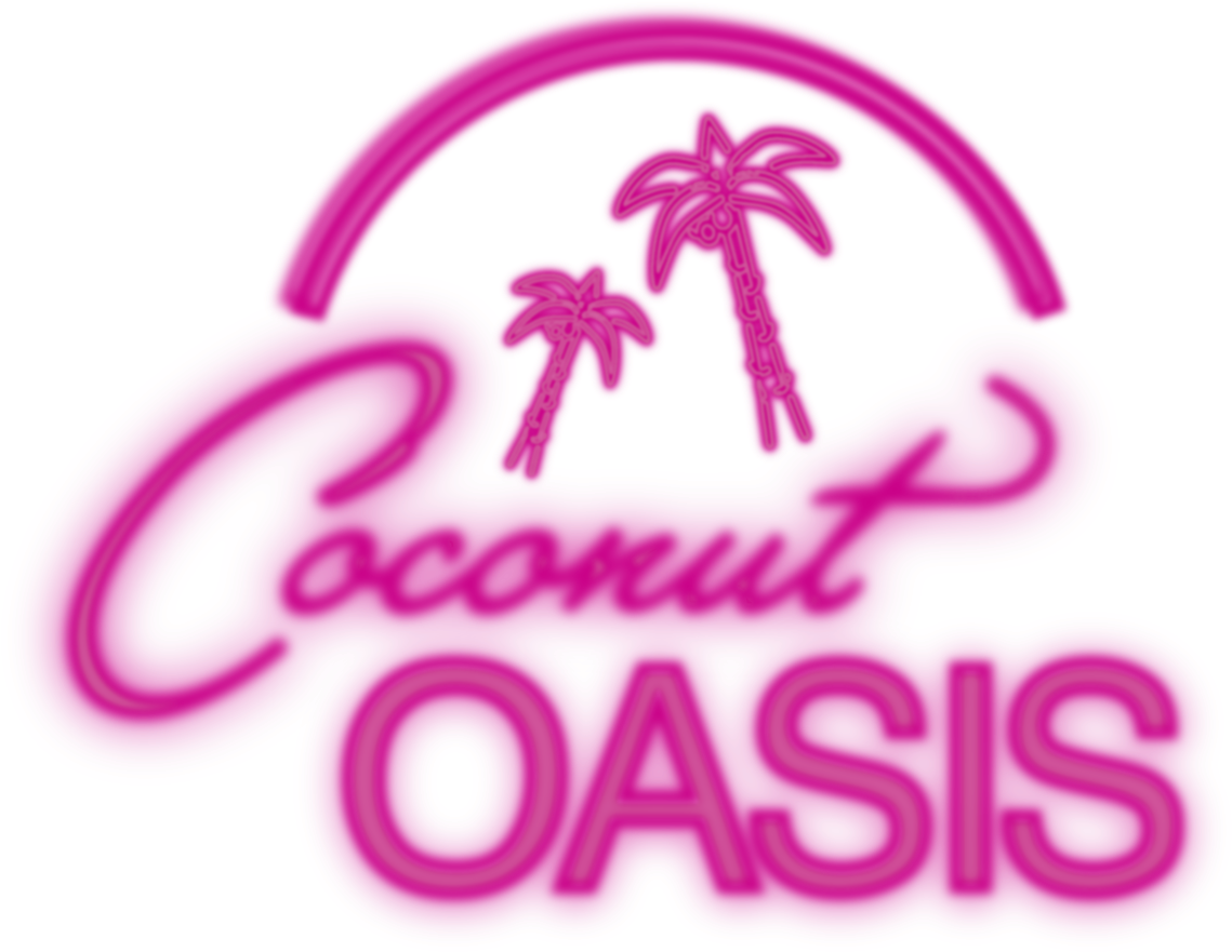 Coconut Oasis Neon Sign PNG image