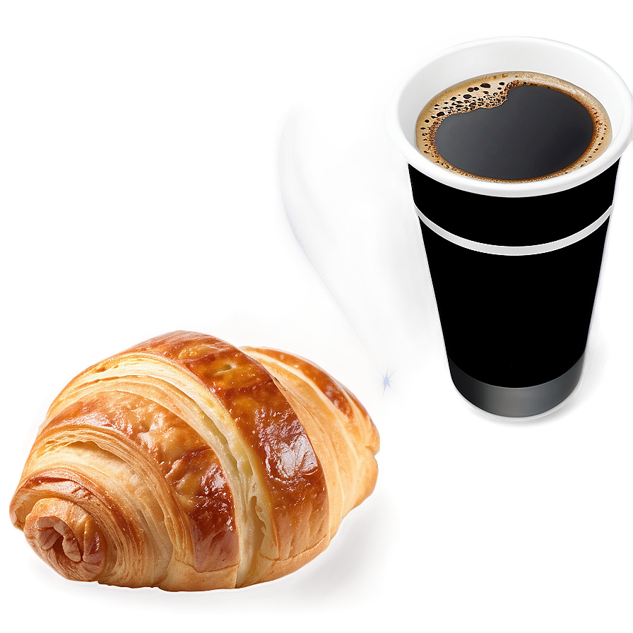 Coffee And Croissant Png Aqg PNG image