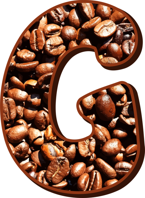 Coffee Beans Letter B Overlay PNG image