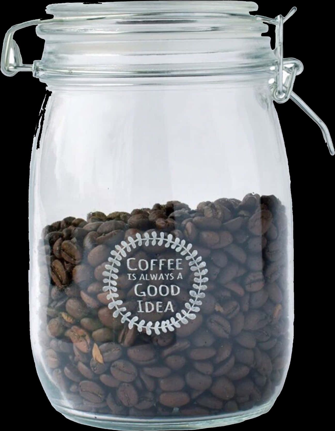 Coffee Beansin Glass Jar PNG image