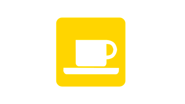 Coffee Cup Icon Yellow Background PNG image