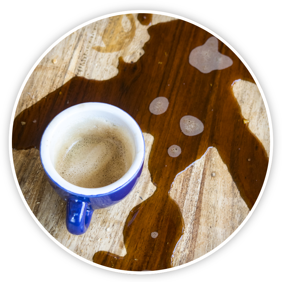 Coffee Cup Stainon Wooden Table PNG image