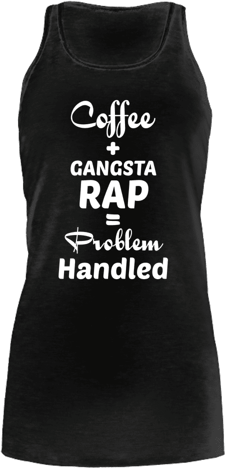 Coffee Gangsta Rap Tank Top PNG image